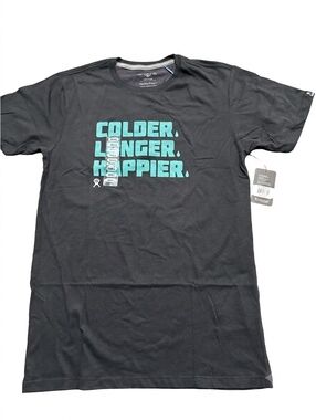 New Hydro Flask Men's "Colder. Longer. Happier." Graphic T-Shirt - Size Small